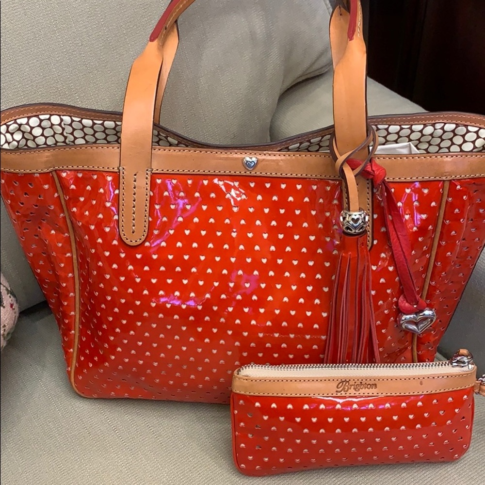 Brighton Pixie Rare heart cutout red patent set